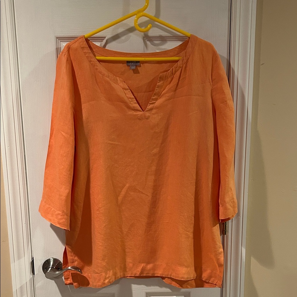 J. Jill orange Linen blouse size L